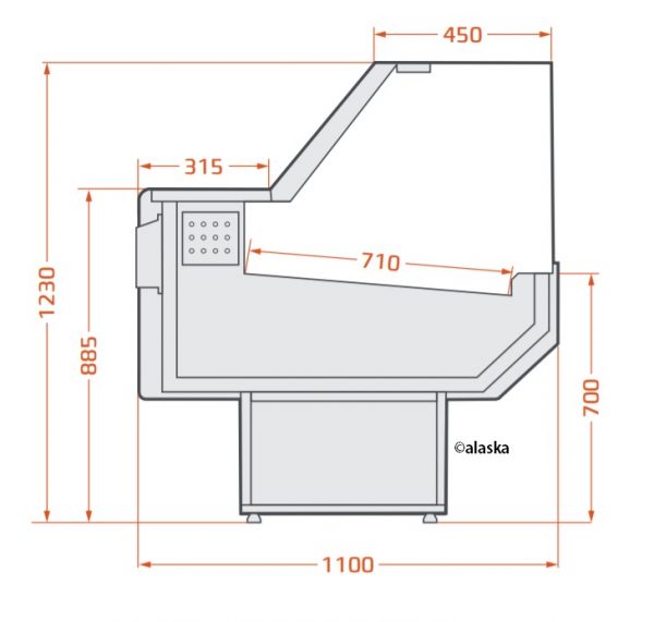 Koeltoonbank voor snacks, traiteur, kaas, delicatessen stekkerklaar model - Afbeelding 3