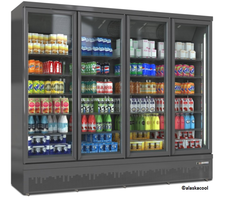 Glasdeur koelkast stekkerklaar 4 deuren